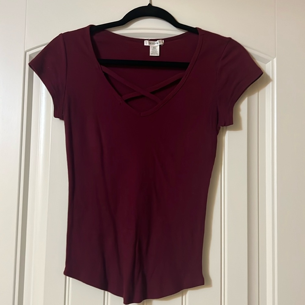Burgundy t-shirt